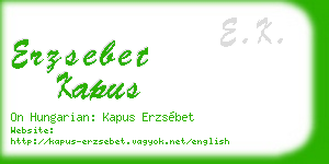 erzsebet kapus business card