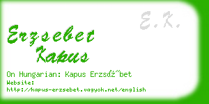 erzsebet kapus business card